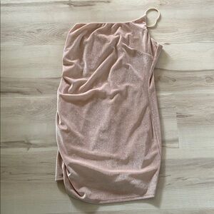 Lucy in the Sky Shimmering Blush One-Shoulder Dress
